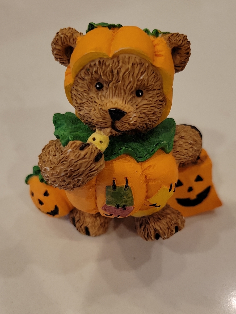Vintage Hallmark Pumpkin Bear Figurine Knick Knack